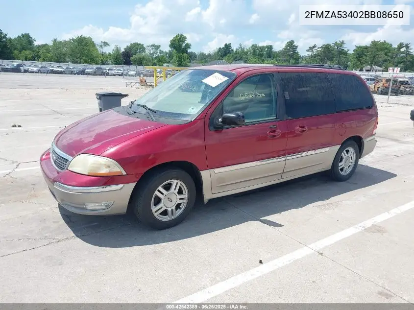 2002 Ford Windstar Sel VIN: 2FMZA53402BB08650 Lot: 42542389