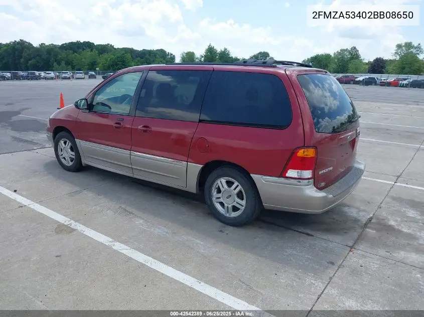 2002 Ford Windstar Sel VIN: 2FMZA53402BB08650 Lot: 42542389