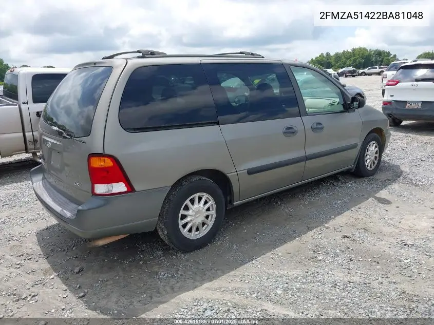2002 Ford Windstar Lx VIN: 2FMZA51422BA81048 Lot: 42615186