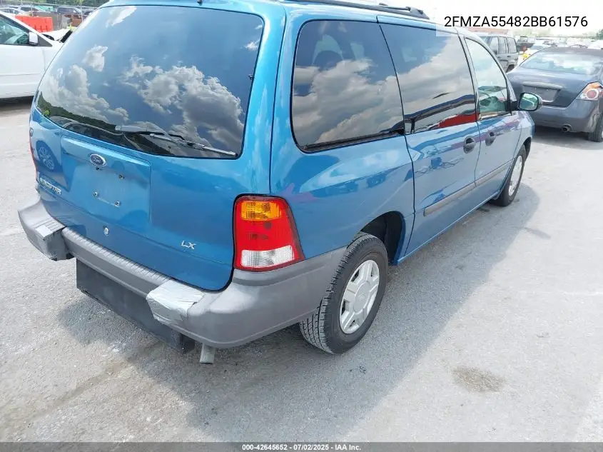 2002 Ford Windstar Lx VIN: 2FMZA55482BB61576 Lot: 42645652