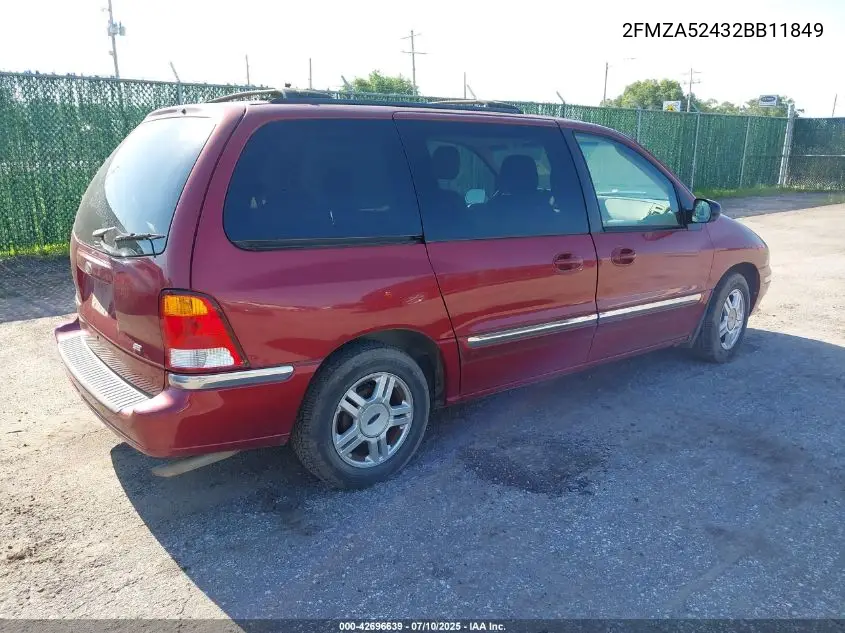 2002 Ford Windstar Se VIN: 2FMZA52432BB11849 Lot: 42696639
