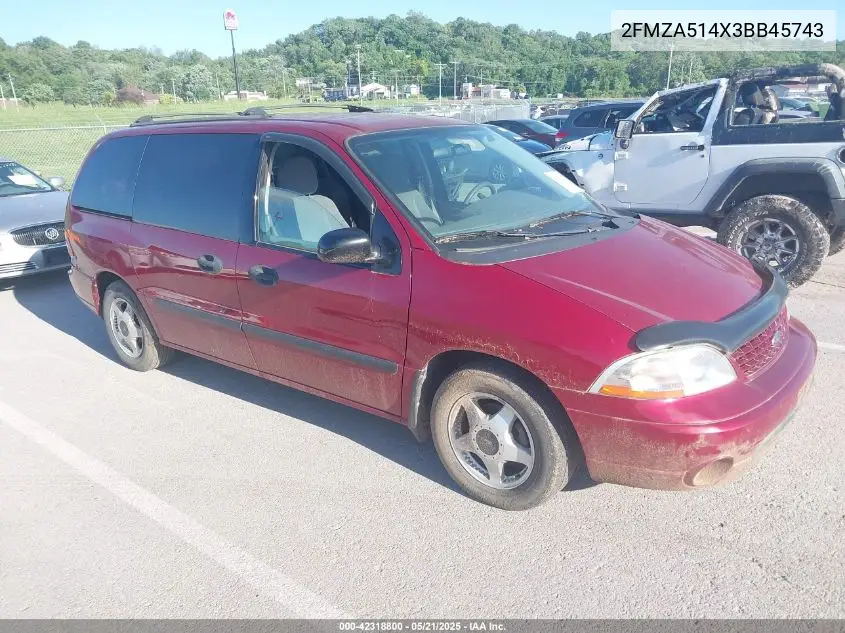 2003 Ford Windstar Lx VIN: 2FMZA514X3BB45743 Lot: 42318800