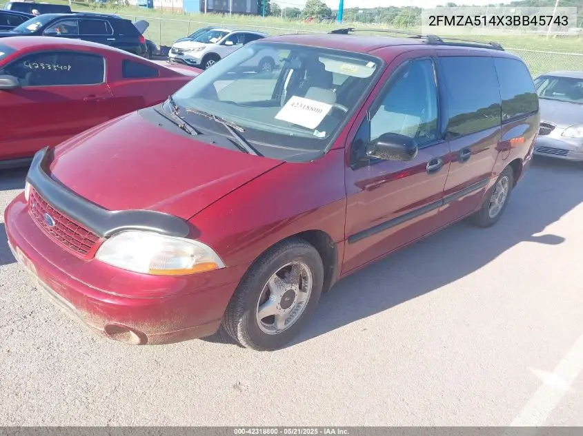 2003 Ford Windstar Lx VIN: 2FMZA514X3BB45743 Lot: 42318800