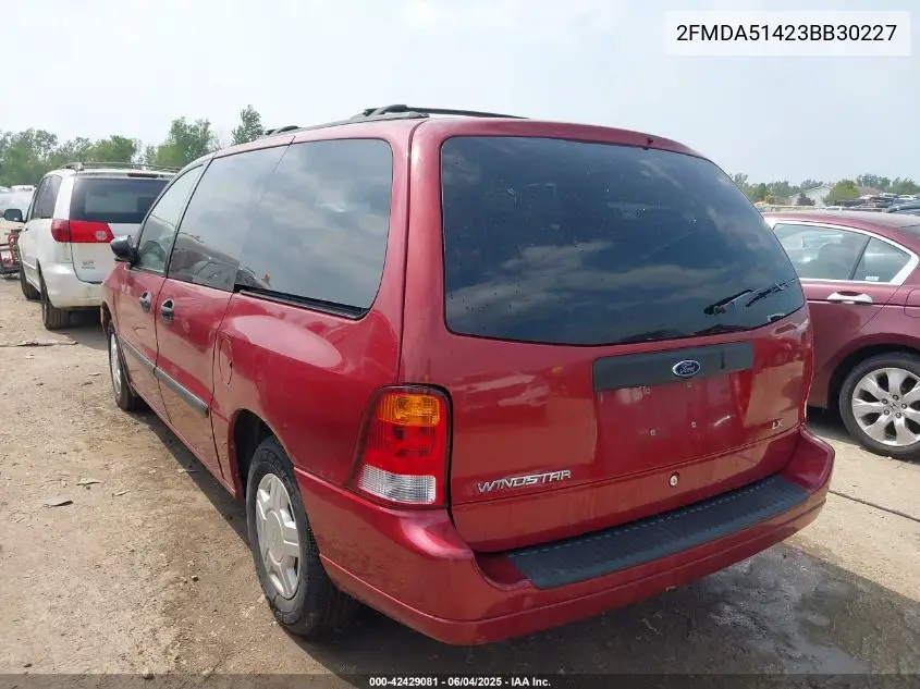 2003 Ford Windstar Lx VIN: 2FMDA51423BB30227 Lot: 42429081