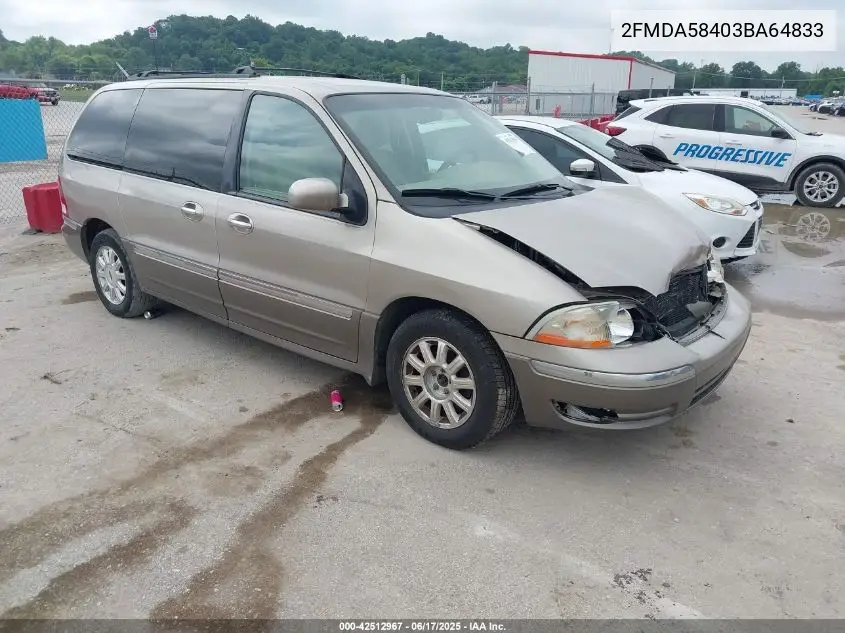 2003 Ford Windstar Limited VIN: 2FMDA58403BA64833 Lot: 42512967