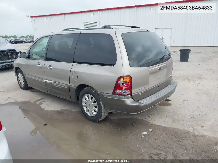 2003 Ford Windstar Limited VIN: 2FMDA58403BA64833 Lot: 42512967