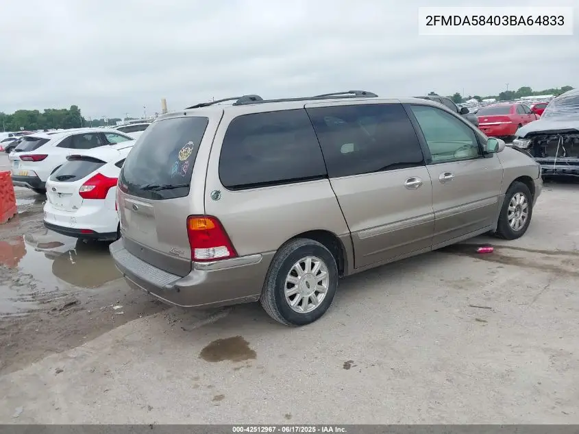 2003 Ford Windstar Limited VIN: 2FMDA58403BA64833 Lot: 42512967
