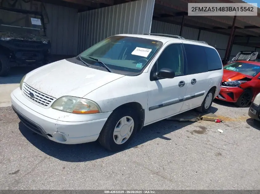 2003 Ford Windstar Lx VIN: 2FMZA51483BA15542 Lot: 42622329