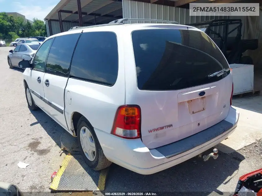 2003 Ford Windstar Lx VIN: 2FMZA51483BA15542 Lot: 42622329