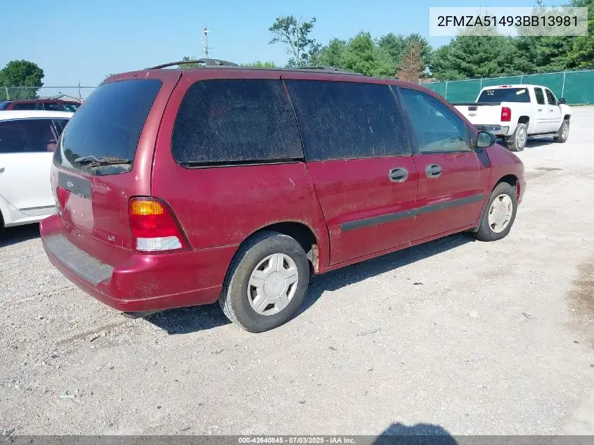 2003 Ford Windstar Lx VIN: 2FMZA51493BB13981 Lot: 42640845