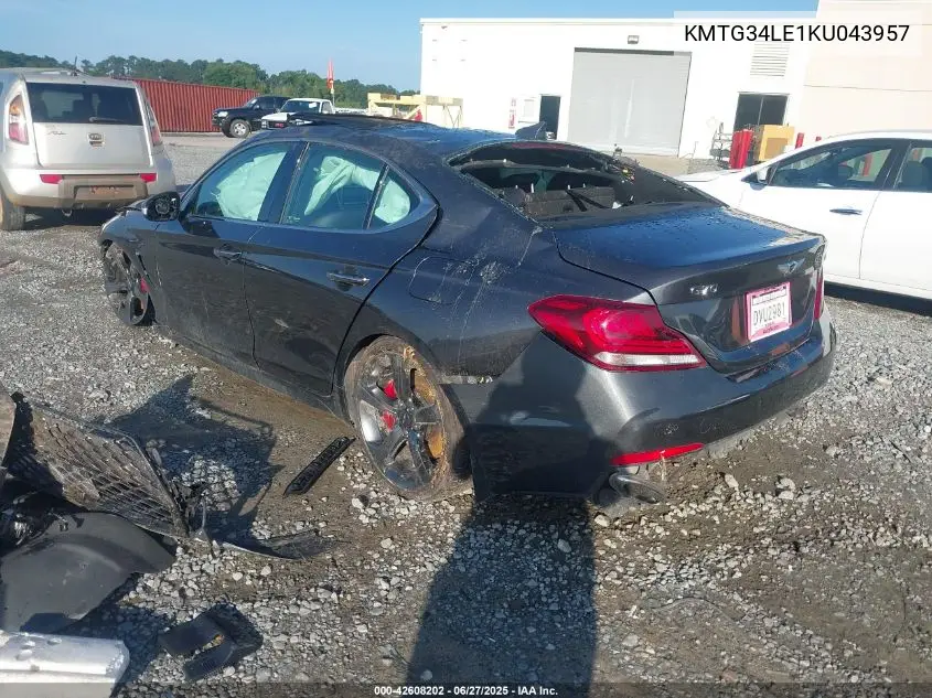 2019 Genesis G70 3.3T Advanced VIN: KMTG34LE1KU043957 Lot: 42608202