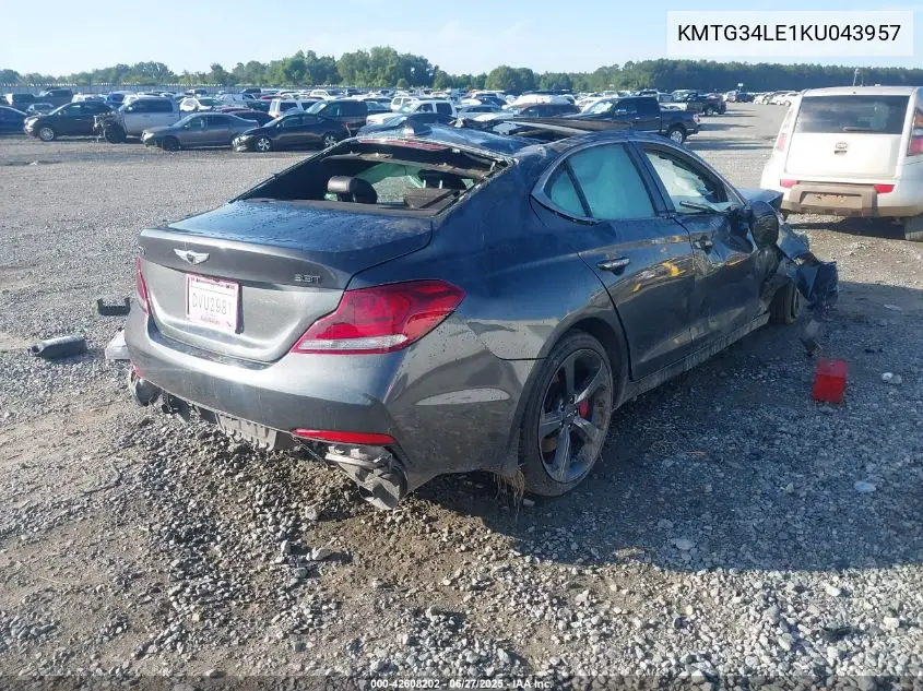 2019 Genesis G70 3.3T Advanced VIN: KMTG34LE1KU043957 Lot: 42608202