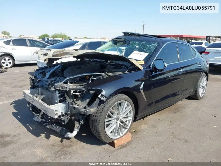 2020 Genesis G70 Elite VIN: KMTG34LA0LU055791 Lot: 42612619