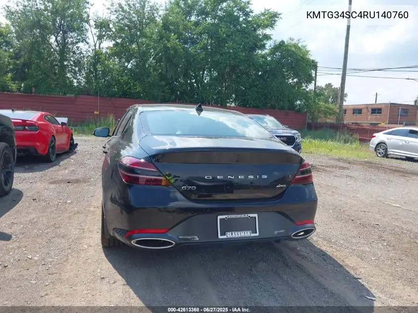 2024 Genesis G70 2.5T Awd VIN: KMTG34SC4RU140760 Lot: 42613368