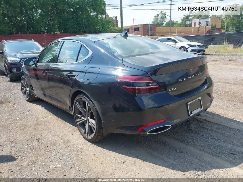 2024 Genesis G70 2.5T Awd VIN: KMTG34SC4RU140760 Lot: 42613368