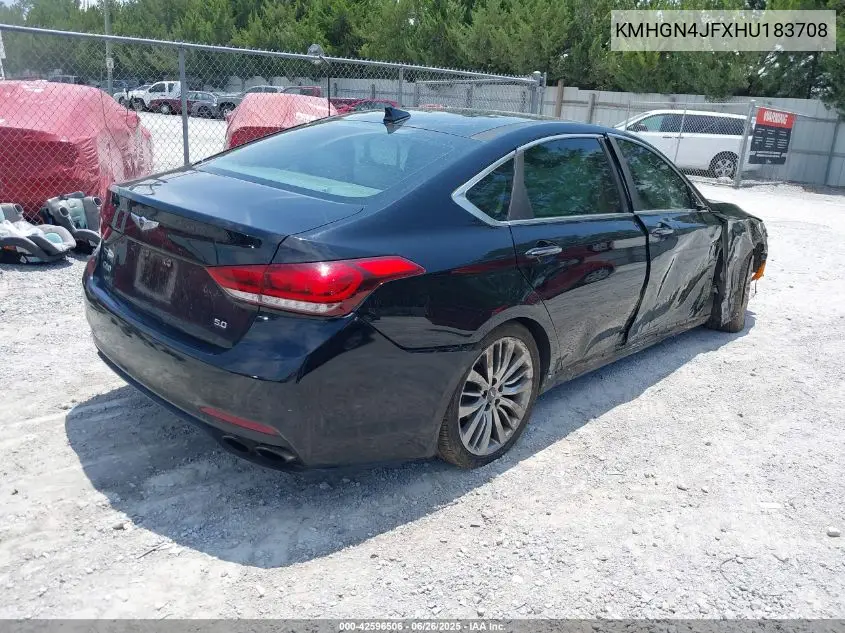 2017 Genesis G80 5.0 Ultimate VIN: KMHGN4JFXHU183708 Lot: 42596506