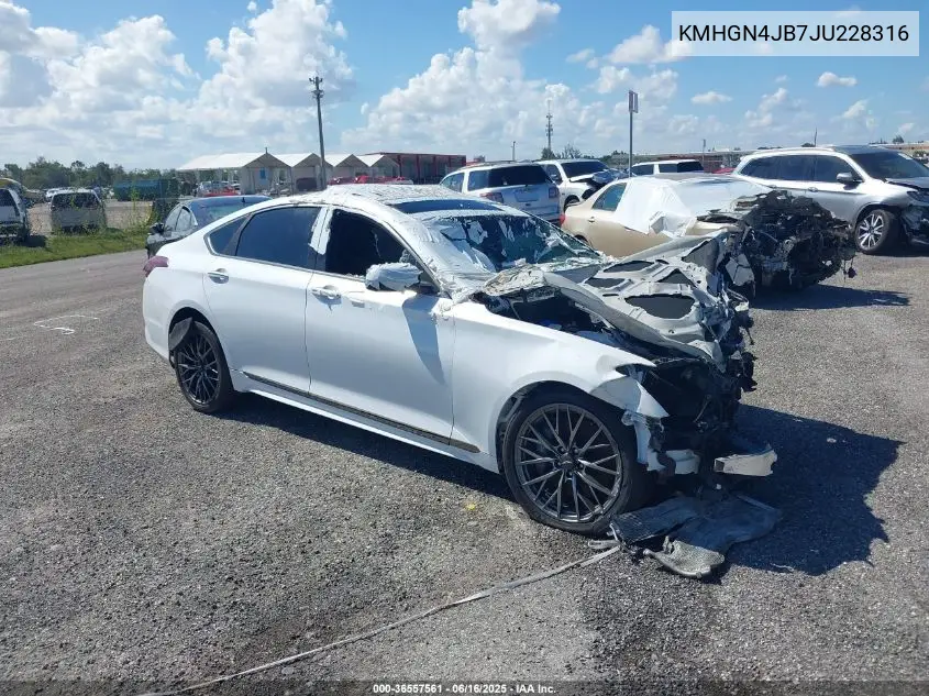 2018 Genesis G80 3.3T Sport VIN: KMHGN4JB7JU228316 Lot: 36557561