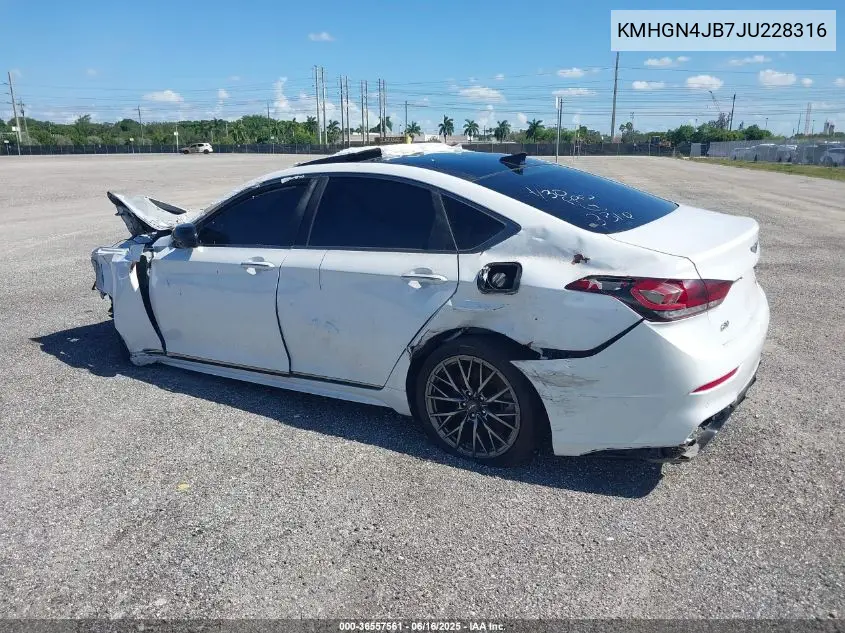 2018 Genesis G80 3.3T Sport VIN: KMHGN4JB7JU228316 Lot: 36557561