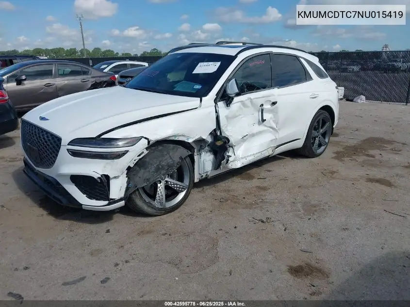 2022 Genesis Gv70 3.5T Sport Awd VIN: KMUMCDTC7NU015419 Lot: 42595778