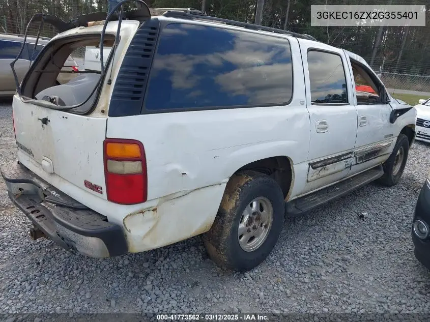 2002 GMC Yukon Xl 1500 Slt VIN: 3GKEC16ZX2G355401 Lot: 41773562