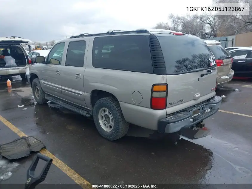 2005 GMC Yukon Xl 1500 Slt VIN: 1GKFK16Z05J123867 Lot: 41808022