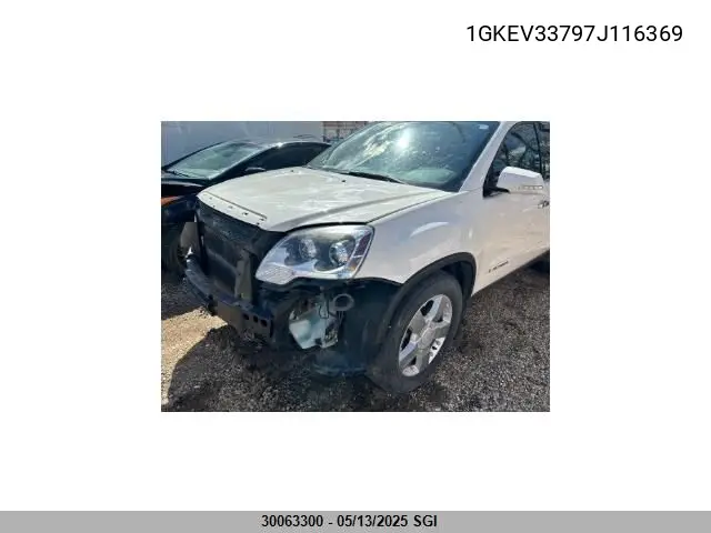 2007 GMC Acadia Slt-2 VIN: 1GKEV33797J116369 Lot: 30063300