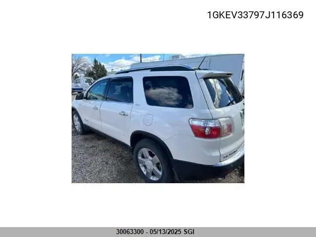 2007 GMC Acadia Slt-2 VIN: 1GKEV33797J116369 Lot: 30063300