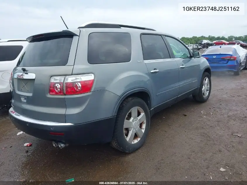 2008 GMC Acadia Slt-1 VIN: 1GKER23748J251162 Lot: 42636564