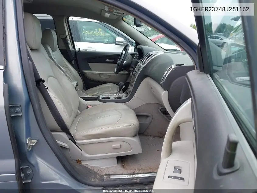 2008 GMC Acadia Slt-1 VIN: 1GKER23748J251162 Lot: 42636564