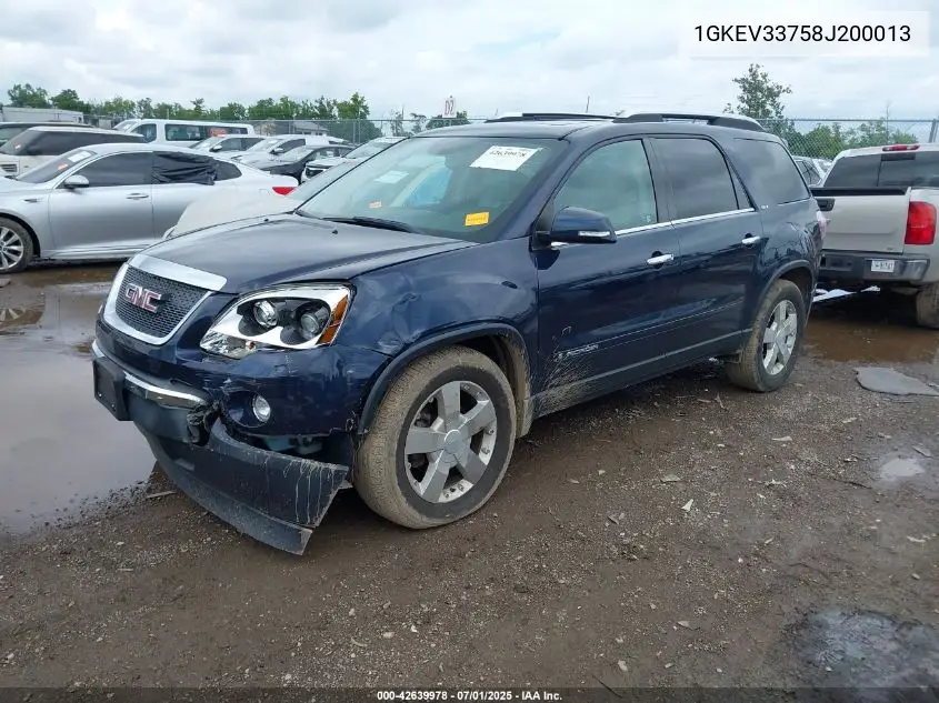 1GKEV33758J200013 2008 GMC Acadia Slt2