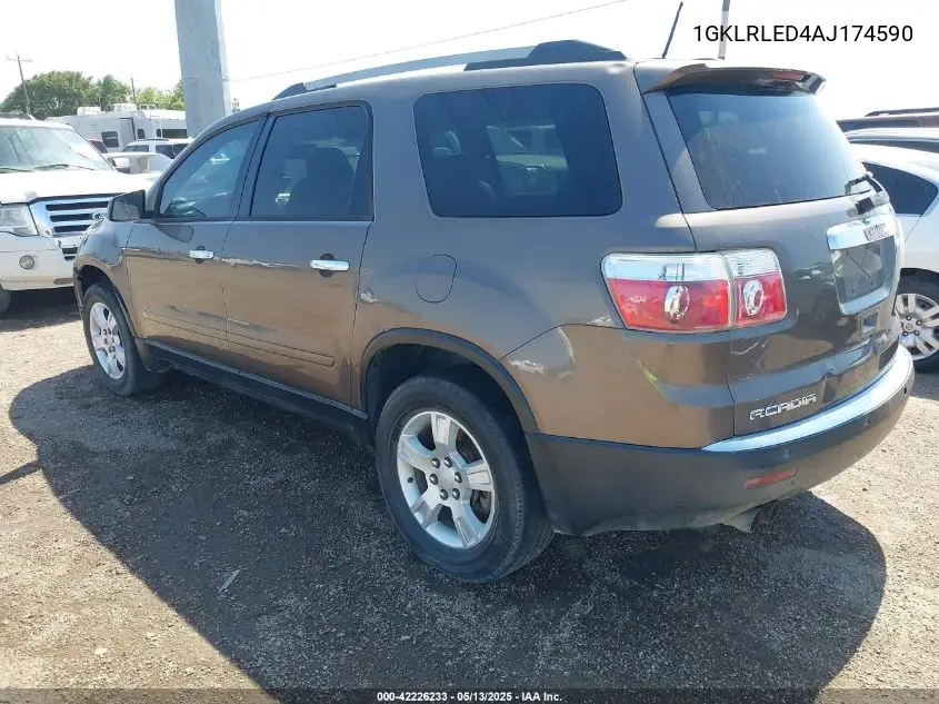 2010 GMC Acadia Sle VIN: 1GKLRLED4AJ174590 Lot: 42226233