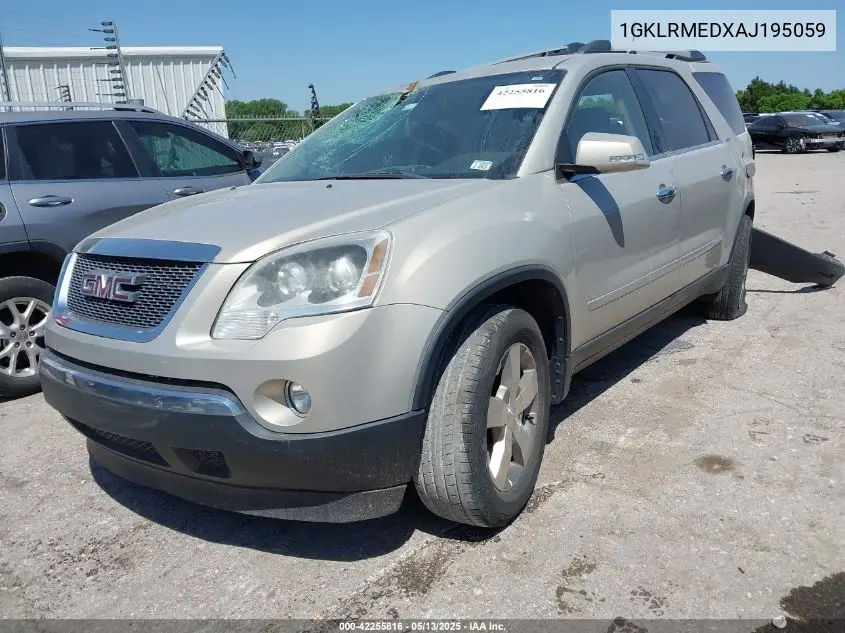 2010 GMC Acadia Slt-1 VIN: 1GKLRMEDXAJ195059 Lot: 42255816