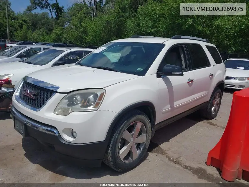2010 GMC Acadia Slt-1 VIN: 1GKLVMED0AJ269875 Lot: 42646378