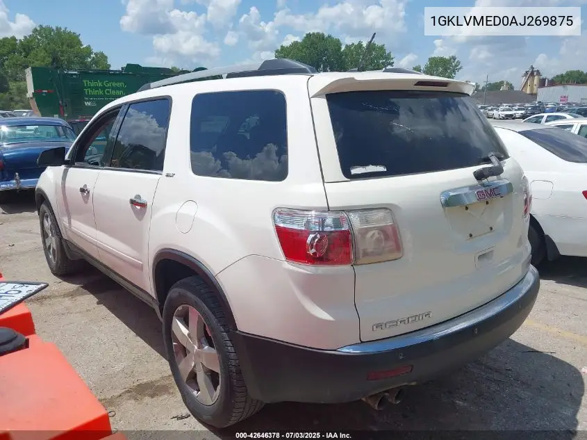 2010 GMC Acadia Slt-1 VIN: 1GKLVMED0AJ269875 Lot: 42646378