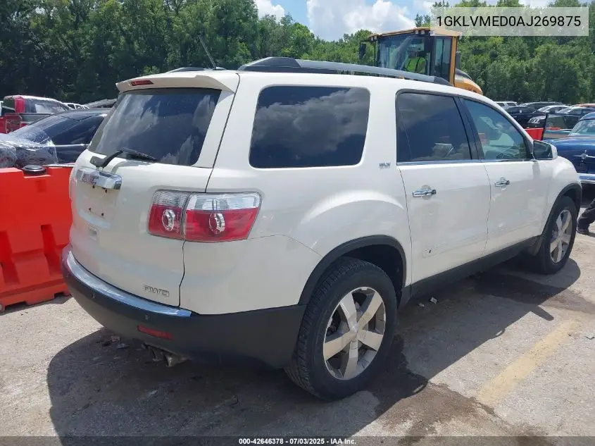 2010 GMC Acadia Slt-1 VIN: 1GKLVMED0AJ269875 Lot: 42646378