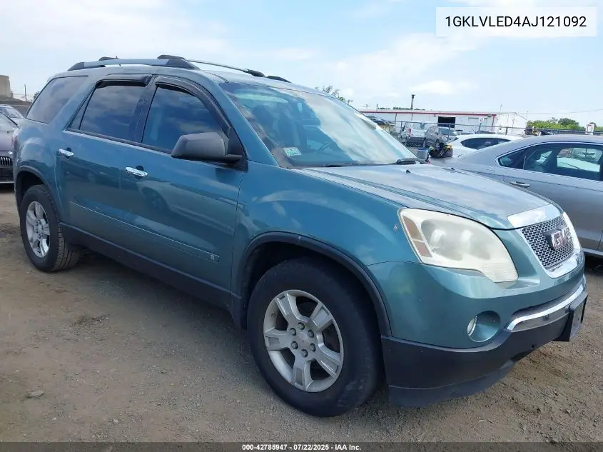 2010 GMC Acadia Sle VIN: 1GKLVLED4AJ121092 Lot: 42785947