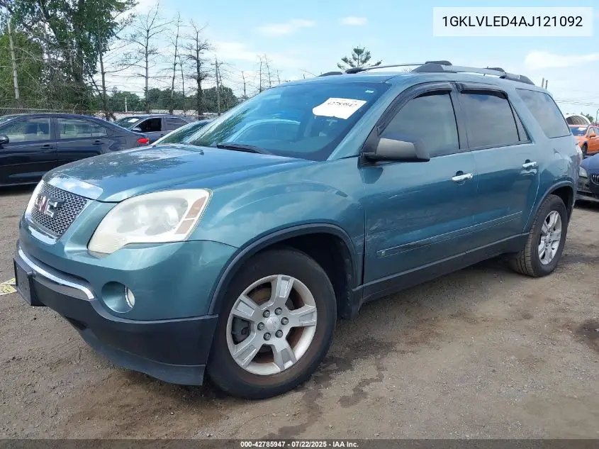 2010 GMC Acadia Sle VIN: 1GKLVLED4AJ121092 Lot: 42785947