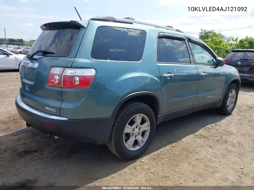 2010 GMC Acadia Sle VIN: 1GKLVLED4AJ121092 Lot: 42785947