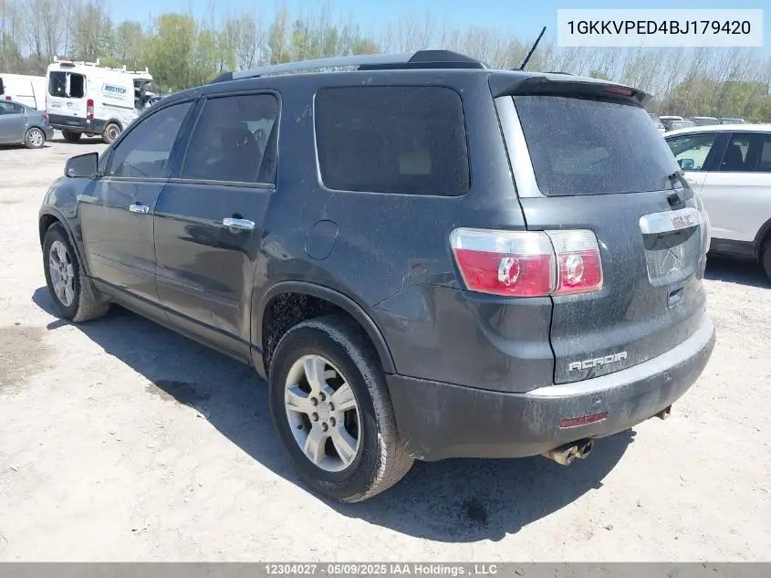2011 GMC Acadia Sle VIN: 1GKKVPED4BJ179420 Lot: 12304027