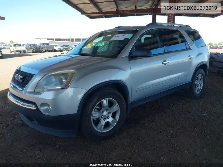2011 GMC Acadia Sle VIN: 1GKKRPEDXBJ273919 Lot: 42255821