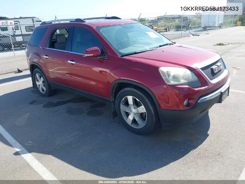 2011 GMC Acadia Slt-1 VIN: 1GKKRRED5BJ173433 Lot: 42583053