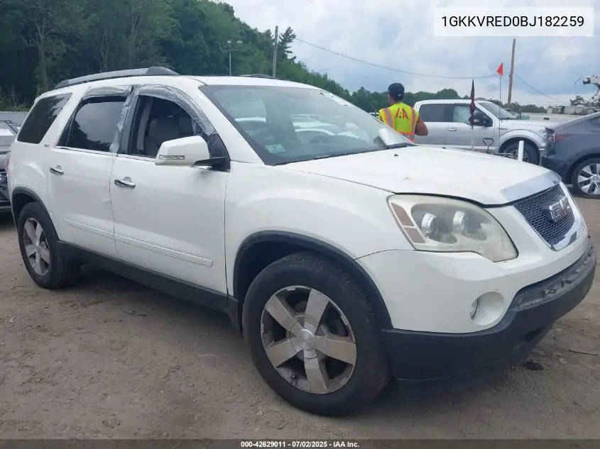 2011 GMC Acadia Slt-1 VIN: 1GKKVRED0BJ182259 Lot: 42629011