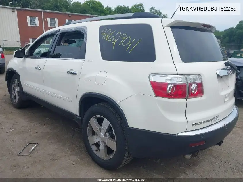 2011 GMC Acadia Slt-1 VIN: 1GKKVRED0BJ182259 Lot: 42629011