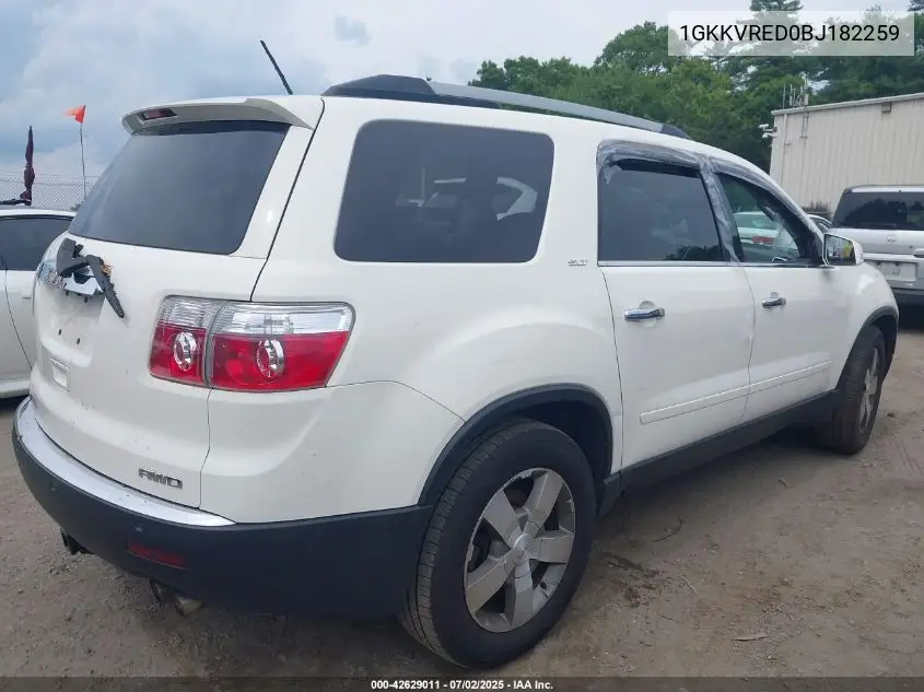 2011 GMC Acadia Slt-1 VIN: 1GKKVRED0BJ182259 Lot: 42629011
