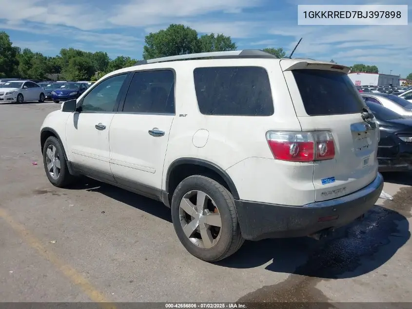 2011 GMC Acadia Slt-1 VIN: 1GKKRRED7BJ397898 Lot: 42656806