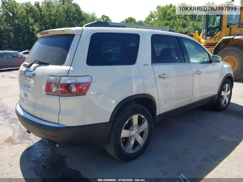 2011 GMC Acadia Slt-1 VIN: 1GKKRRED7BJ397898 Lot: 42656806