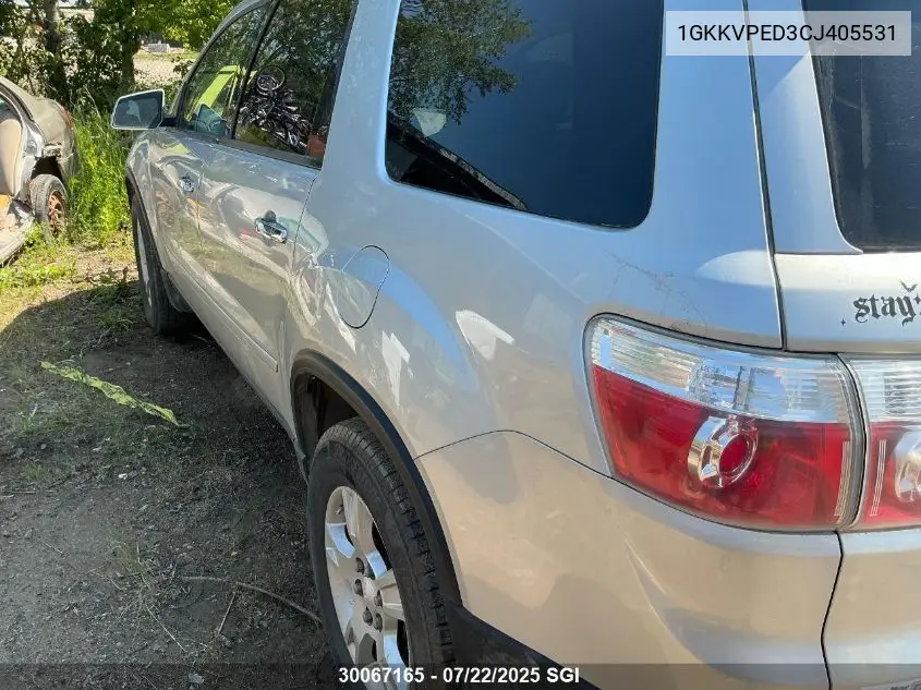 2012 GMC Acadia Sle VIN: 1GKKVPED3CJ405531 Lot: 30067165