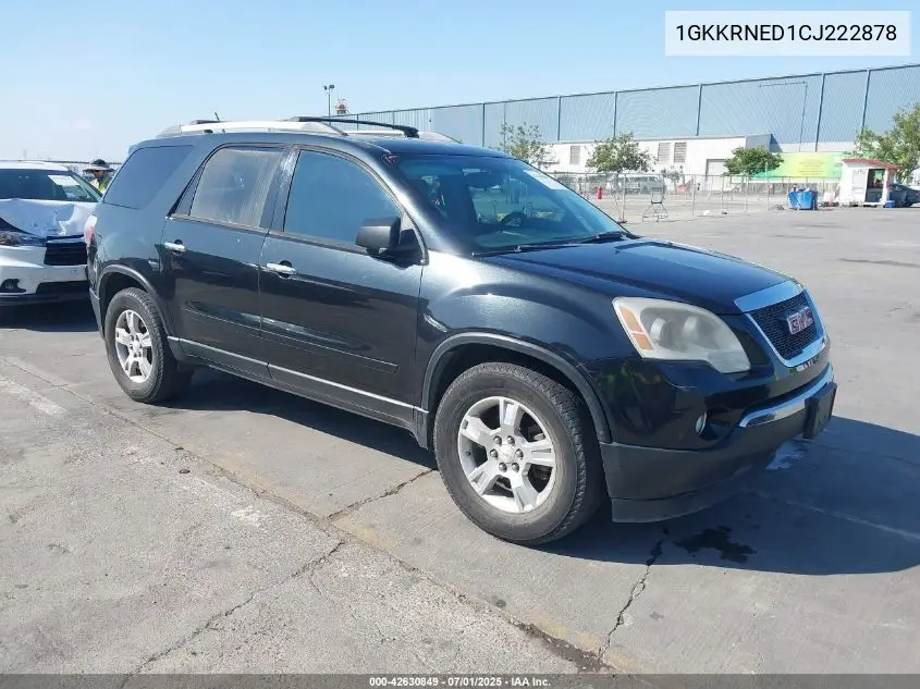 2012 GMC Acadia Sl VIN: 1GKKRNED1CJ222878 Lot: 42630849