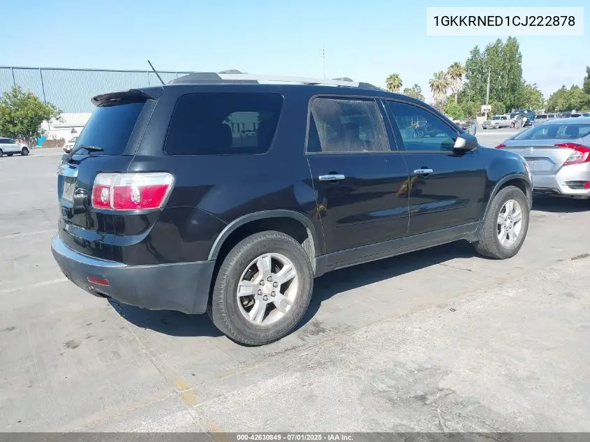 2012 GMC Acadia Sl VIN: 1GKKRNED1CJ222878 Lot: 42630849