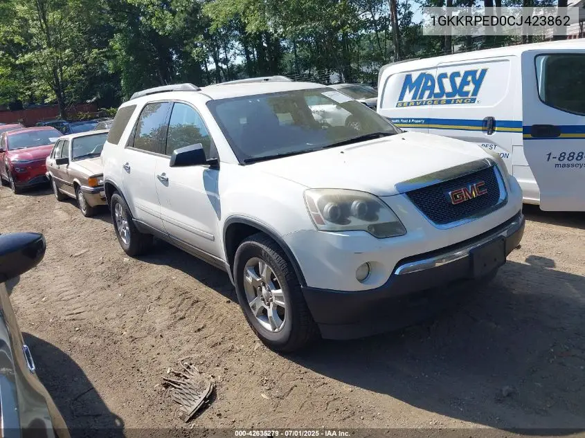 2012 GMC Acadia Sle VIN: 1GKKRPED0CJ423862 Lot: 42635279